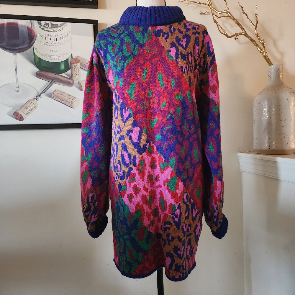 🔥FARM Rio Mixed Leopard Pop Sweater Dress - Picture 8 of 17